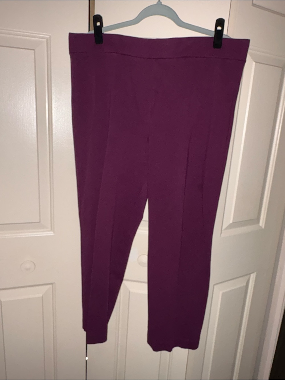 LOFT Outlet High Rise Straight Pants XL Plum Burgundy Stretch